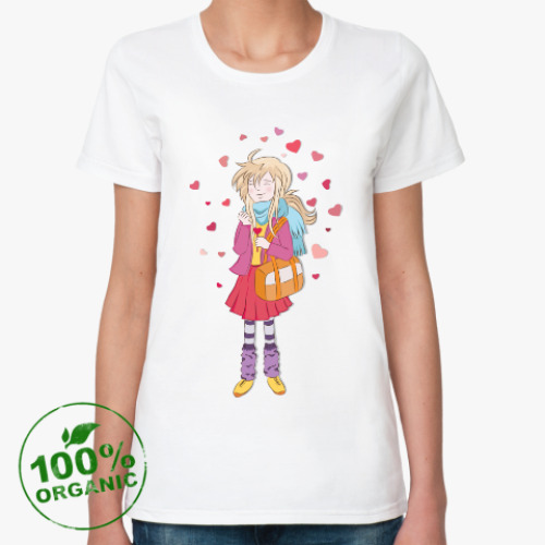 Женская футболка из органик-хлопка с принтом Намекни о своих чувствах!