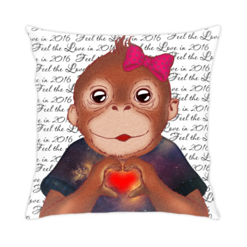 Подушка с принтом Обезьянка