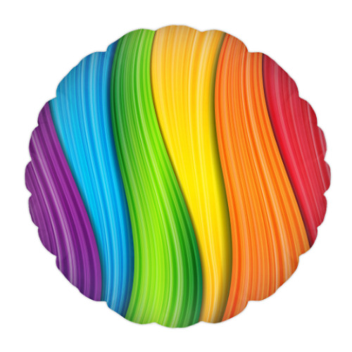 Подушка с принтом Rainbow Wave