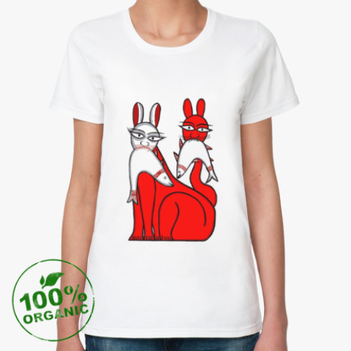 Женская футболка из органик-хлопка с принтом Заиньки