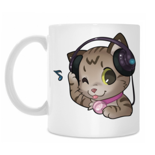 Кружка с принтом Music Kitten