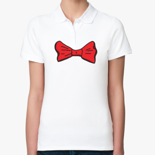 Женская рубашка поло (печать) с принтом Образ с бабочкой