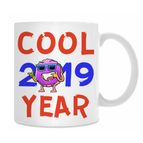 Кружка с принтом COOL YEAR 2019