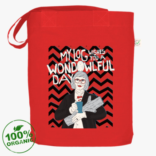 Сумка шоппер с принтом Дама с поленом