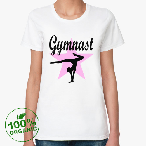 Женская футболка из органик-хлопка с принтом Гимнастика / Gymnastic