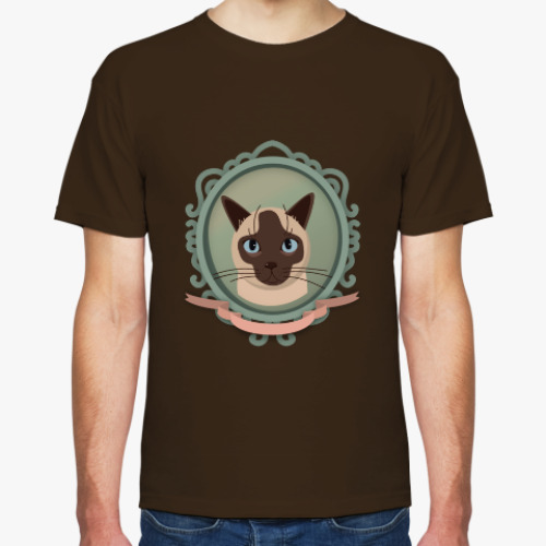 Футболка с принтом Сиамский кот