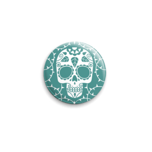Значок 25мм с принтом Мексиканский череп
