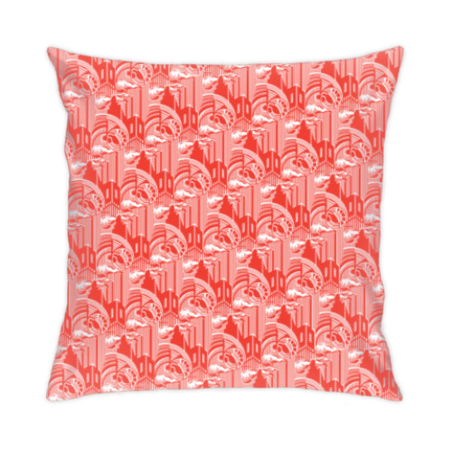 Подушка с принтом «Завод», агитационный текстиль