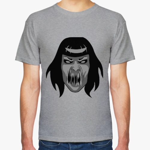 Футболка с принтом Одержимая демоном девушка