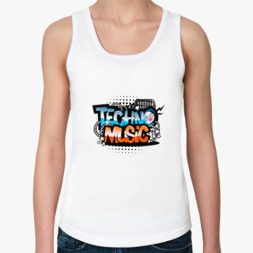 Женская майка с принтом Техно