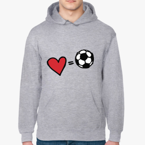Толстовка худи с принтом Love equals football