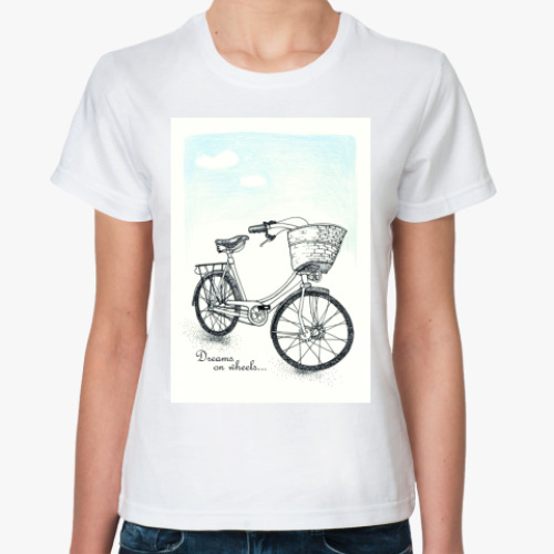 Классическая футболка с принтом Dreams on wheels