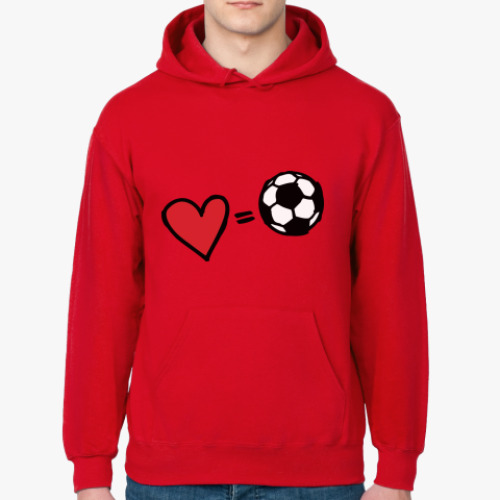 Толстовка худи с принтом Love equals football