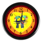 Настенные часы (с цифрами)  Туканы