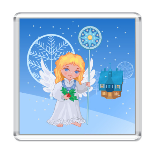 Магнит с принтом  Рождественский Ангел