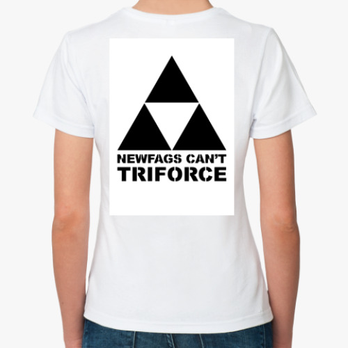 Классическая футболка с принтом Newfags can't triforce