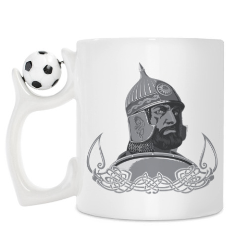 Кружка с принтом витязь, воин, солдат.