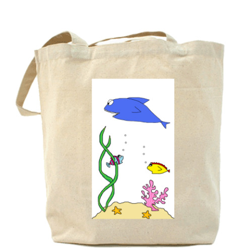 Сумка шоппер с принтом Fishes