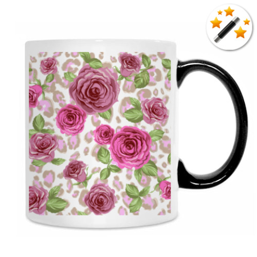 Кружка-хамелеон с принтом Розы
