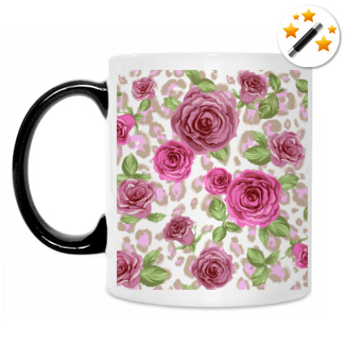 Кружка-хамелеон с принтом Розы
