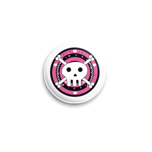Значок 25мм с принтом череп