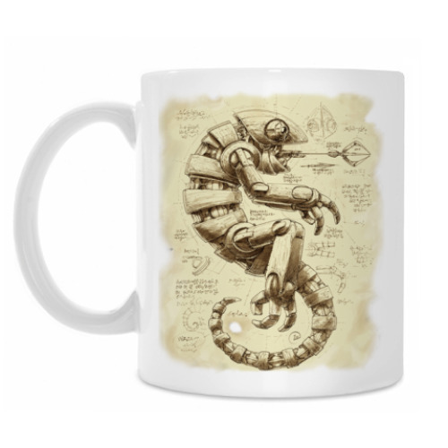 Кружка с принтом Стимпанк-хамелеон