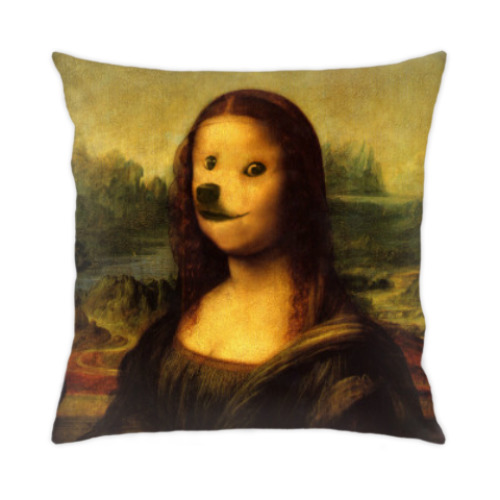 Подушка с принтом Mona Doge