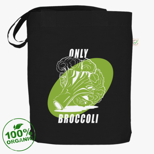 Сумка шоппер с принтом ТОЛЬКО БРОККОЛИ