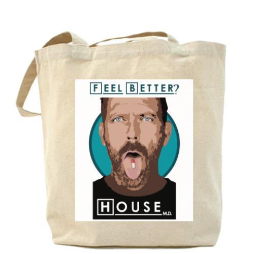 Сумка шоппер с принтом Feel better?