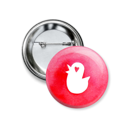 Значок 37мм с принтом Love birdie