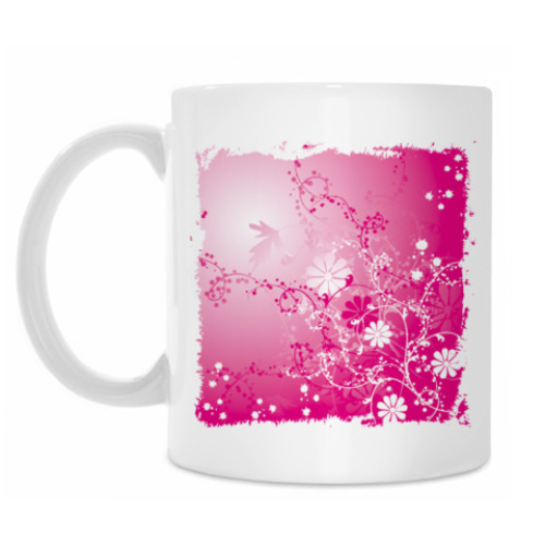 Кружка с принтом Цветы