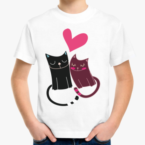 Детская футболка с принтом Милые котики