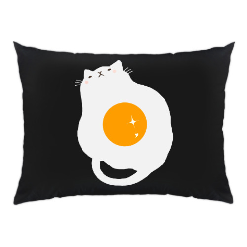 Подушка с принтом Кот-яичница