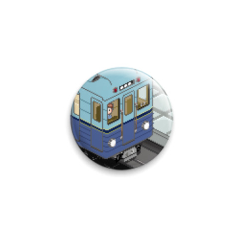 Значок 25мм с принтом «Метровагон Еж»