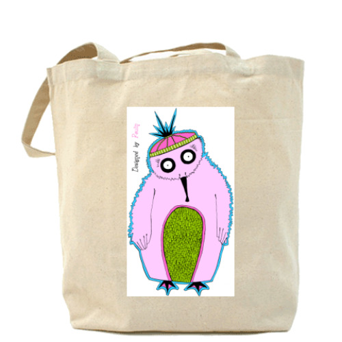 Сумка шоппер с принтом  'Пингвин'