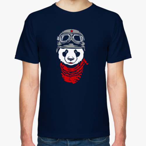 Футболка с принтом Панда байкер.