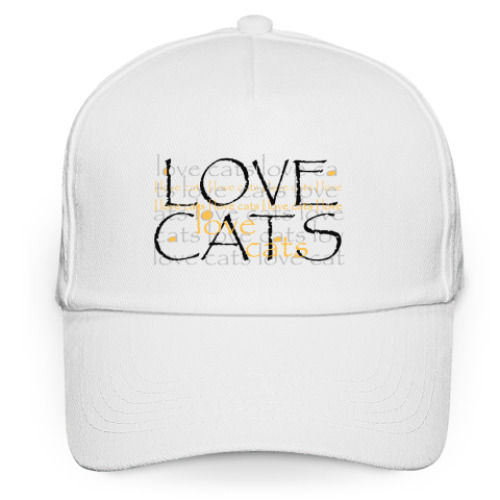 Кепка бейсболка с принтом Люблю кошек