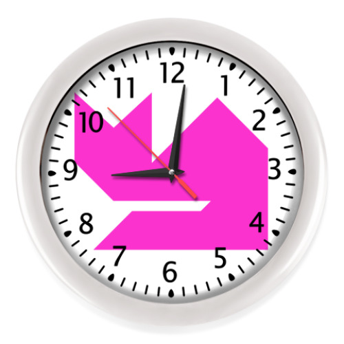 Настенные часы с принтом Кошка танграм