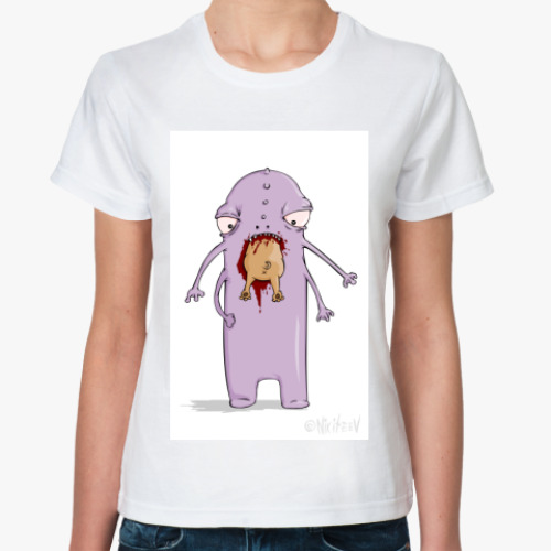 Классическая футболка с принтом пожиратель собак