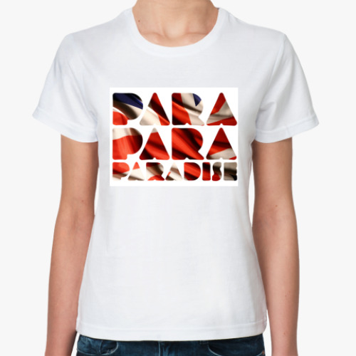 Классическая футболка с принтом  Paradise