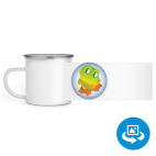 Кружка металлическая белая (круговая запечатка)