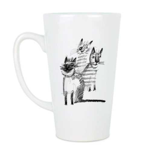 Чашка Латте с принтом Банда котов