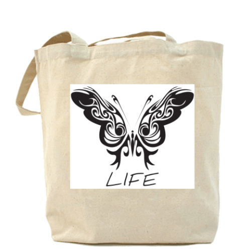 Сумка шоппер с принтом Life