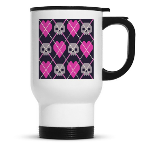 Кружка-термос с принтом Ромбы