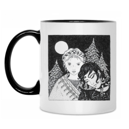 Кружка с принтом Кай и Герда