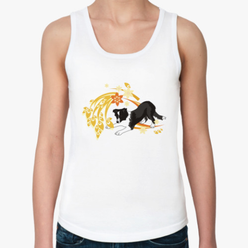 Женская майка с принтом бордер колли