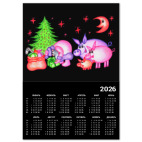 Календарь A2 2026, черный Внезапная встреча