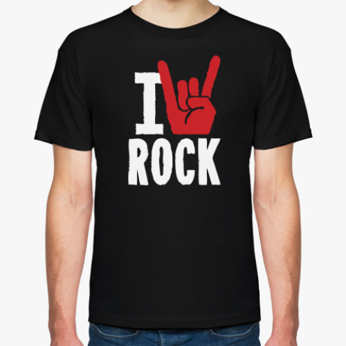 Футболка с принтом I Love Rock