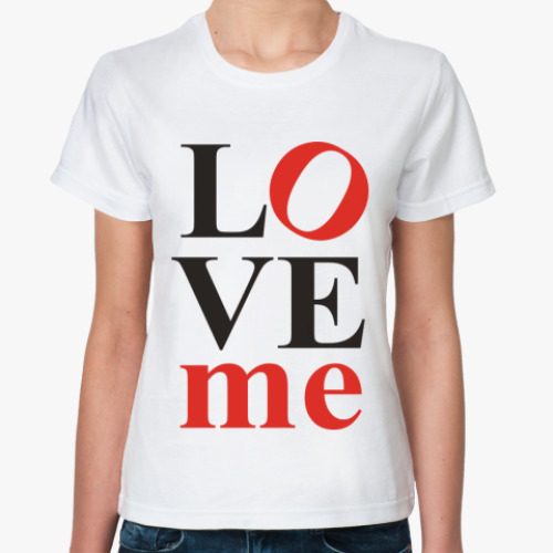 Классическая футболка с принтом LOVE me