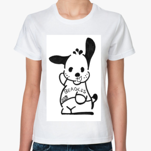 Классическая футболка с принтом Пёсик